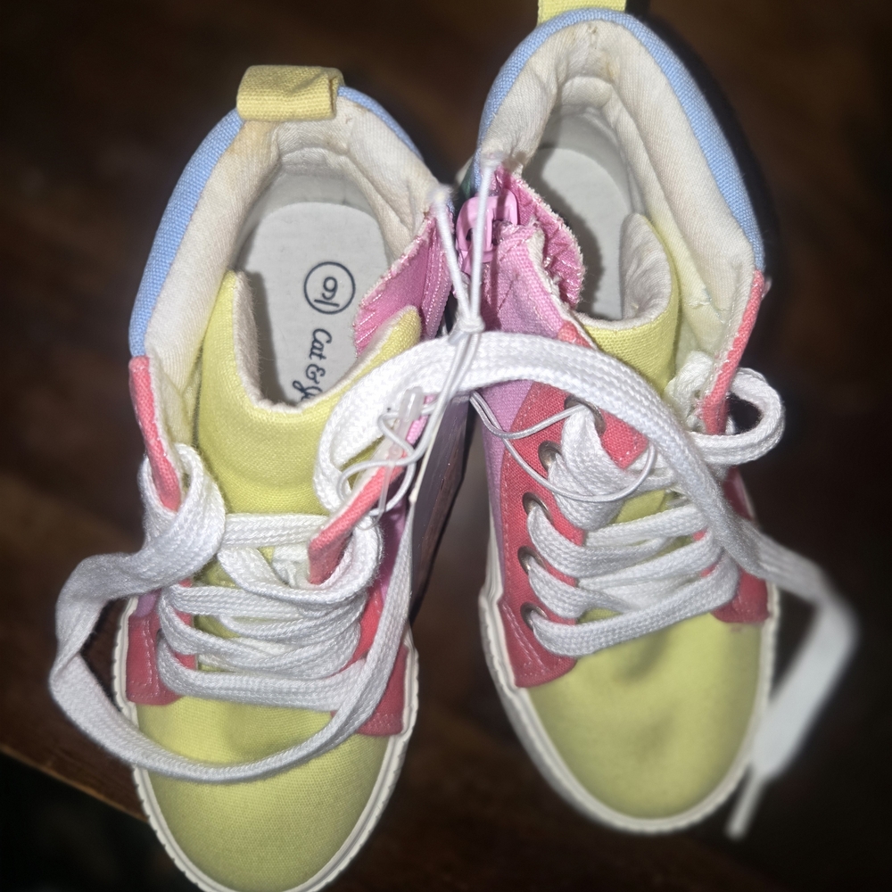 Colorful Kids High-Top Sneakers